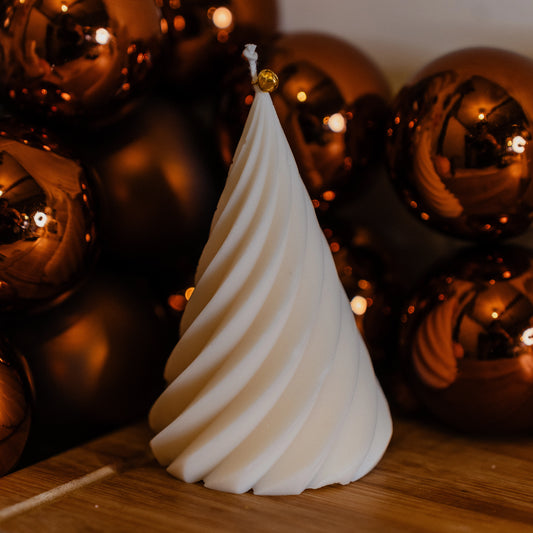 Evergreen Spiral Christmas Tree Candle