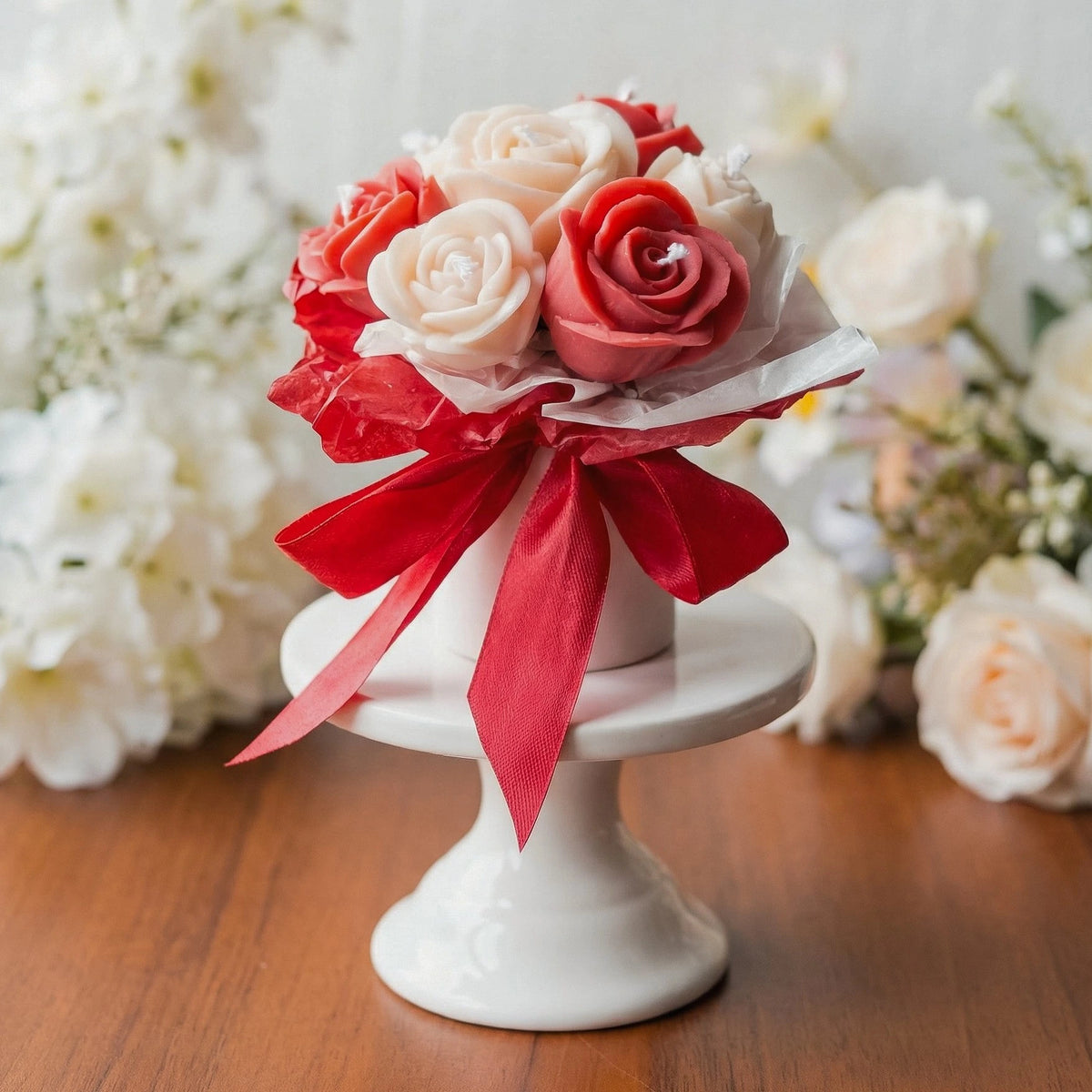 Custom Candle Flower Bouquet | Handmade Wax Flower Gifts for Her 