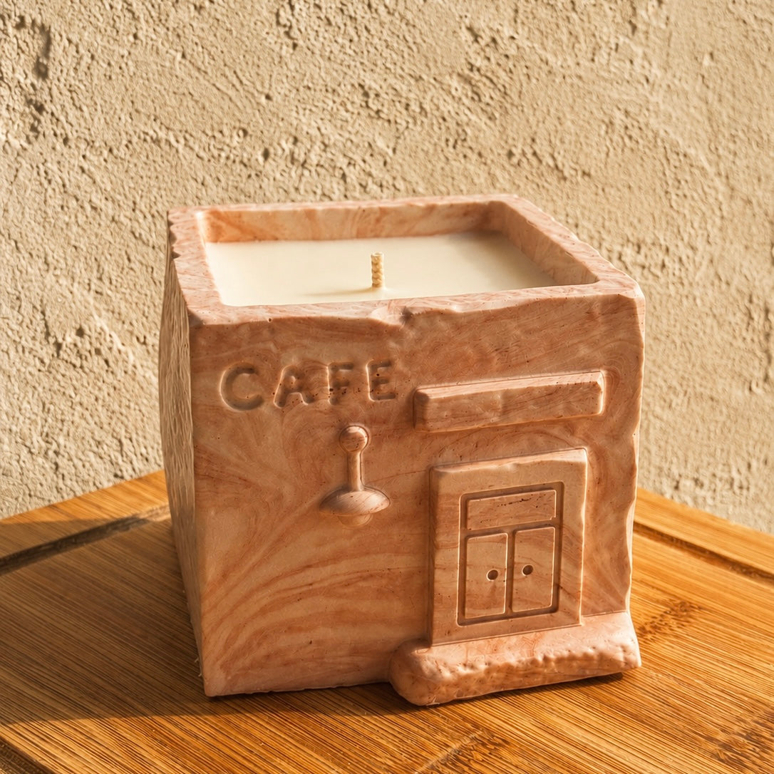 Café Geurkaars in Jesmonite