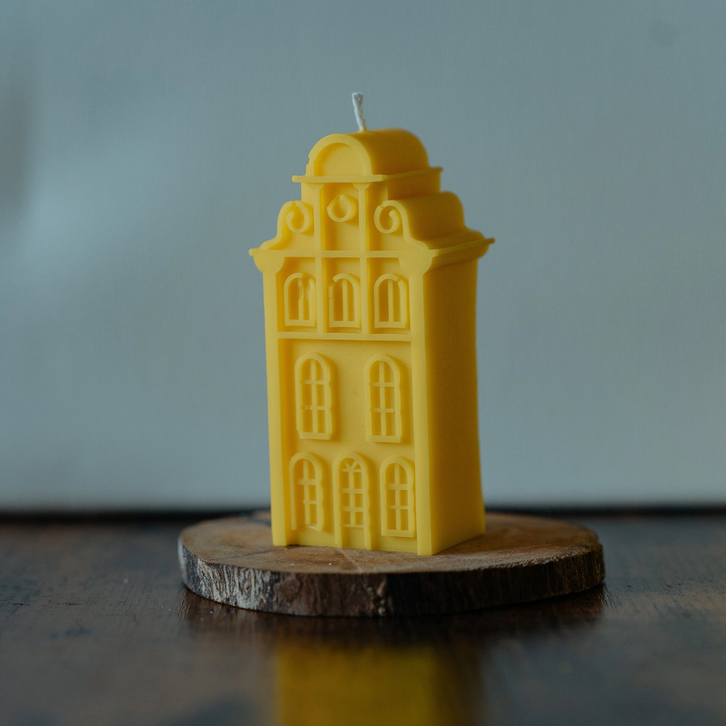 Geel Amsterdam Grachtenpand Kaars