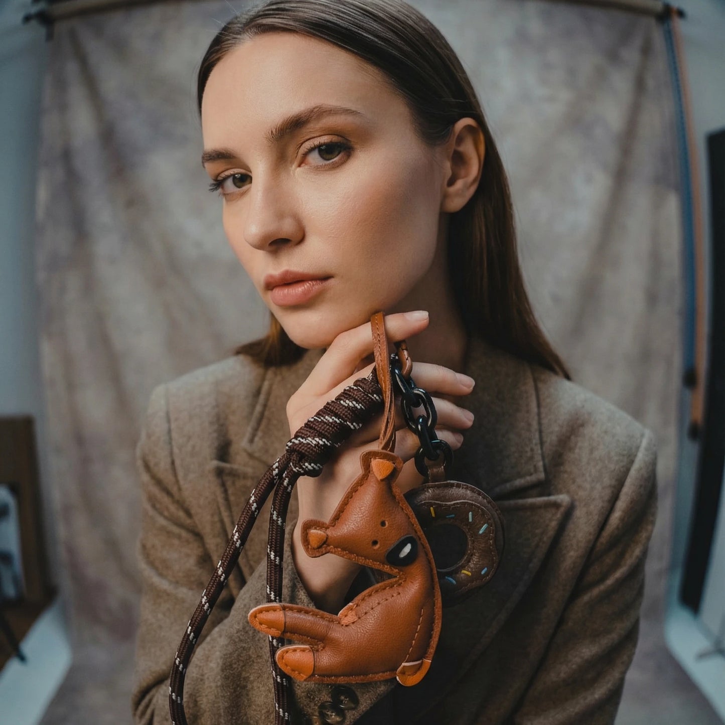 Keychain Sleepy Brown Bear