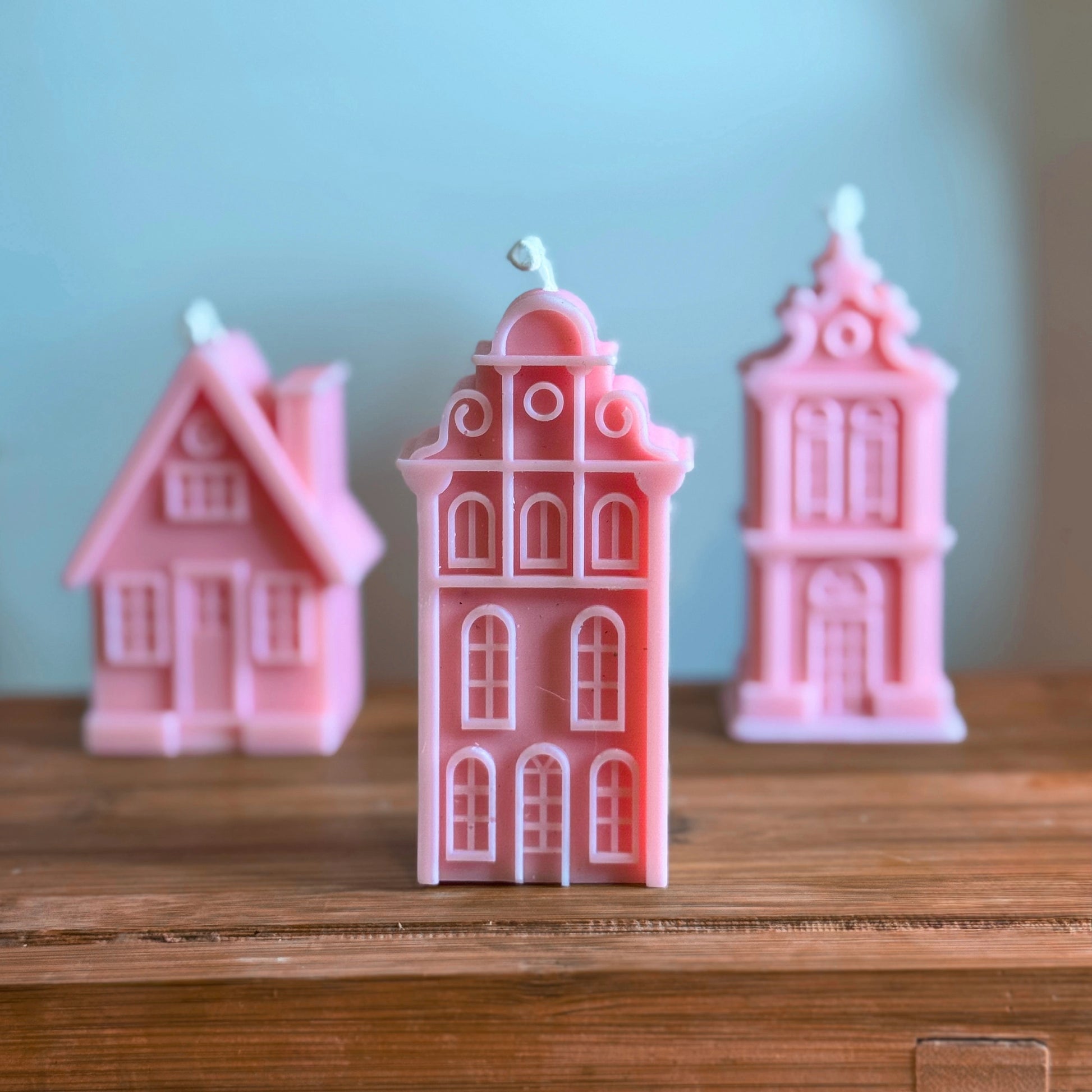 My Little Amsterdam House (1 pc) - Pink/White - Hot Mess Candle
