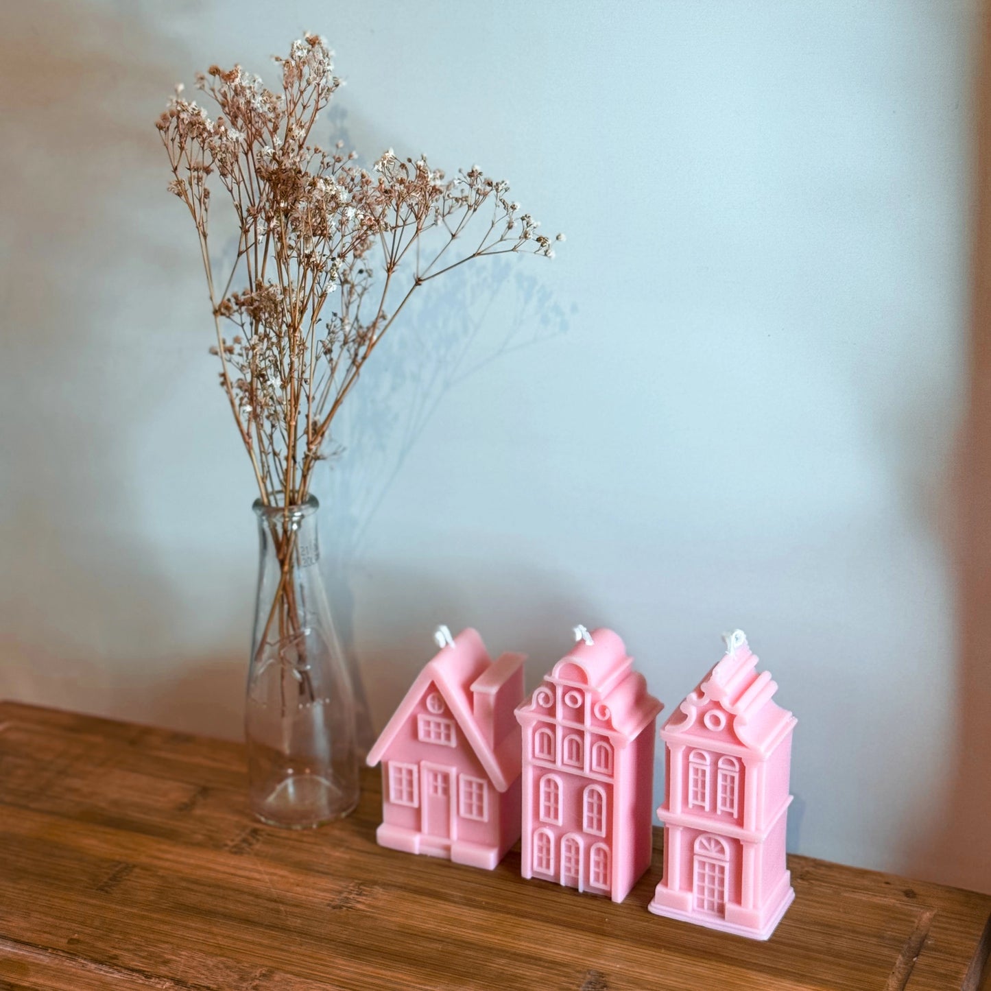 My Little Amsterdam House (1 pc) - Pink/White - Hot Mess Candle
