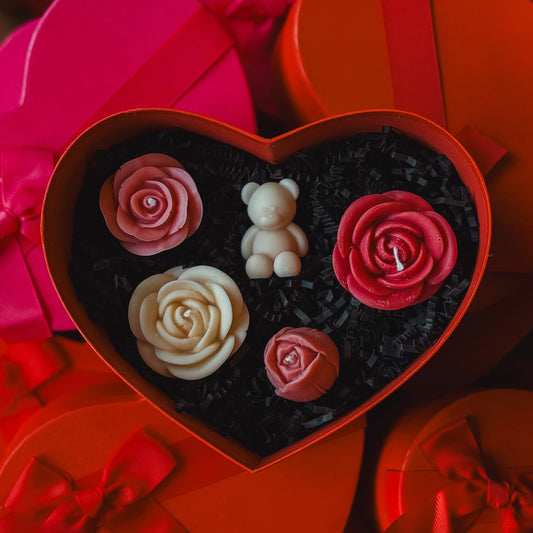 Teddy Bear Valentine Candle Gift Set
